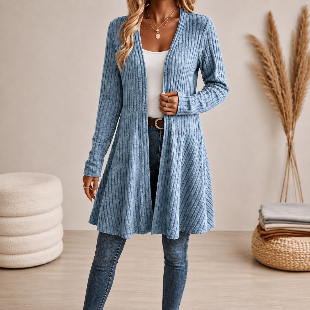 Varenna Ribbed Open-Front Cardigan