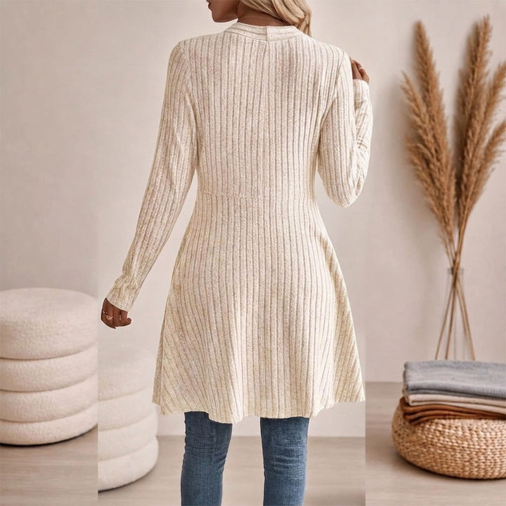 Varenna Ribbed Open-Front Cardigan