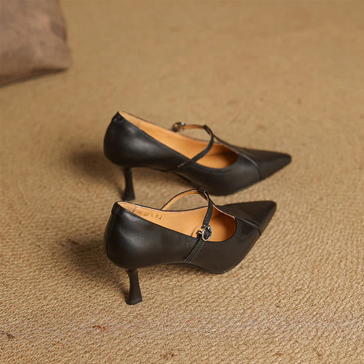 Mirella Stylish Leather Heels
