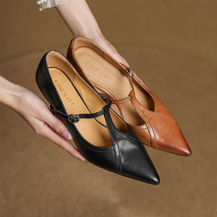 Mirella Stylish Leather Heels