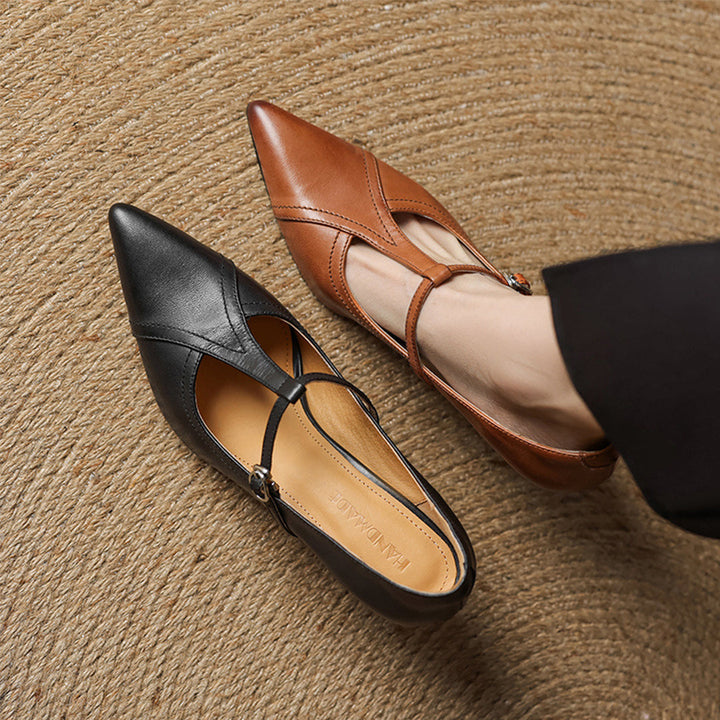 Mirella Stylish Leather Heels