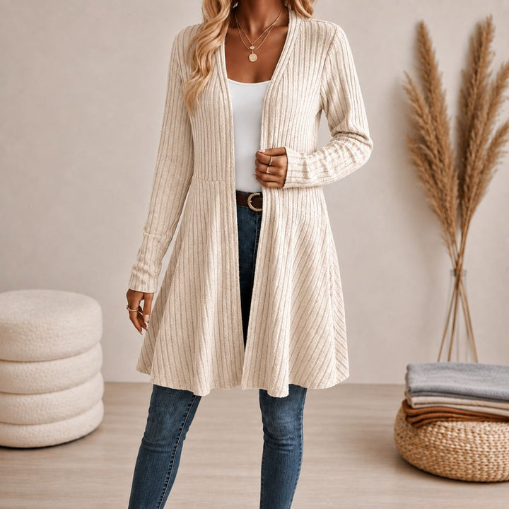 Varenna Ribbed Open-Front Cardigan