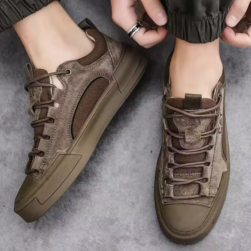 UrbanEdge Rugged Leather Sneakers